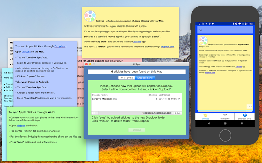 AirSync for Apple Stickies 3.0 for MAC App Preview 1