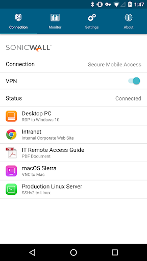SonicWall Mobile Connect 5.0.12 for MAC App Preview 2