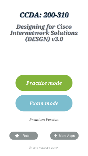 Cisco CCDA Certification 200-310 DESGN Exam 1.0 for MAC App Preview 1