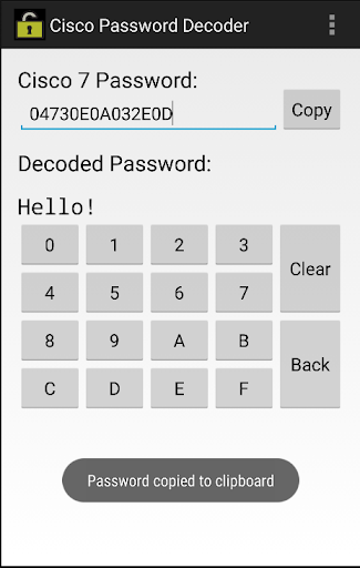 Password Decoder for Cisco 1.1 for MAC App Preview 2