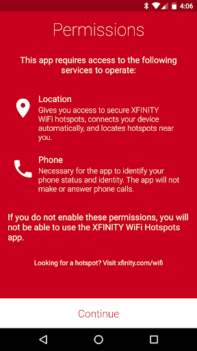 Xfinity WiFi Hotspots 5.6.2 for MAC App Preview 2