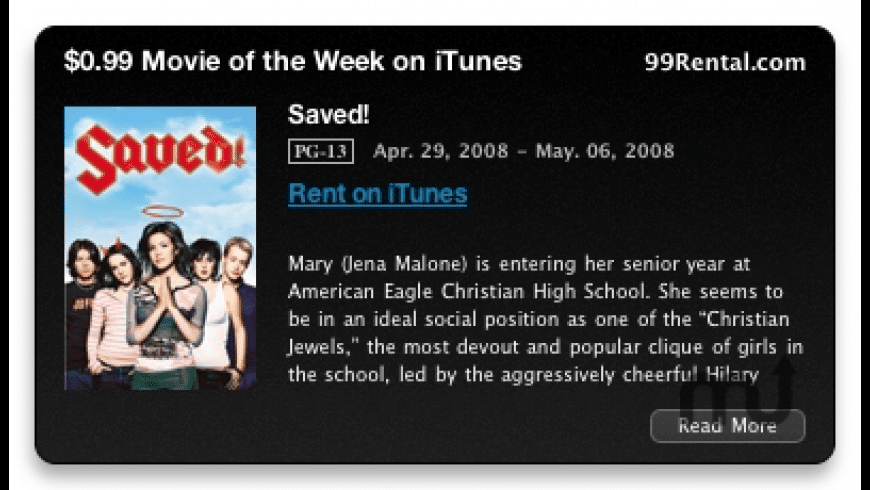 $0.99 iTunes Movie of the Week Widget preview