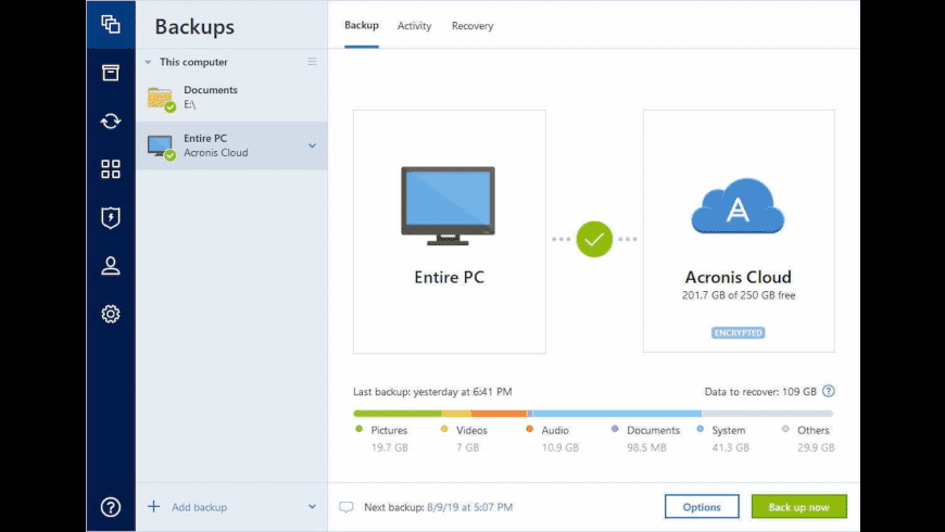 Acronis True Image preview