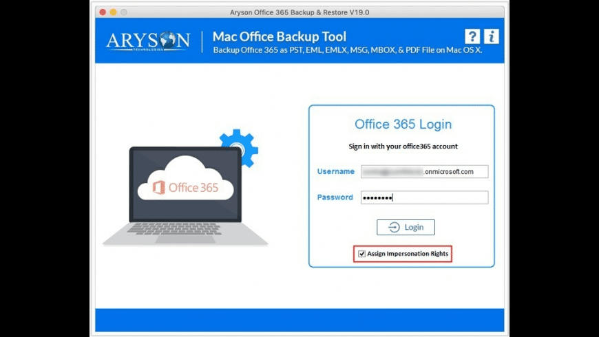 Aryson Mac Office 365 Backup Tool preview