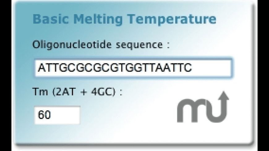 Basic melting temperature widget preview