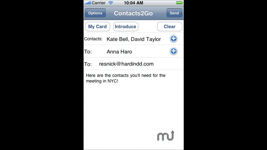 Contacts2Go preview