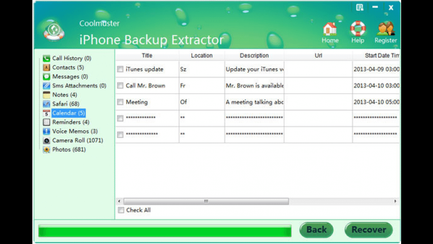 Coolmuster iPhone Backup Extractor preview