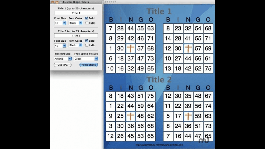 Custom Bingo Sheets preview