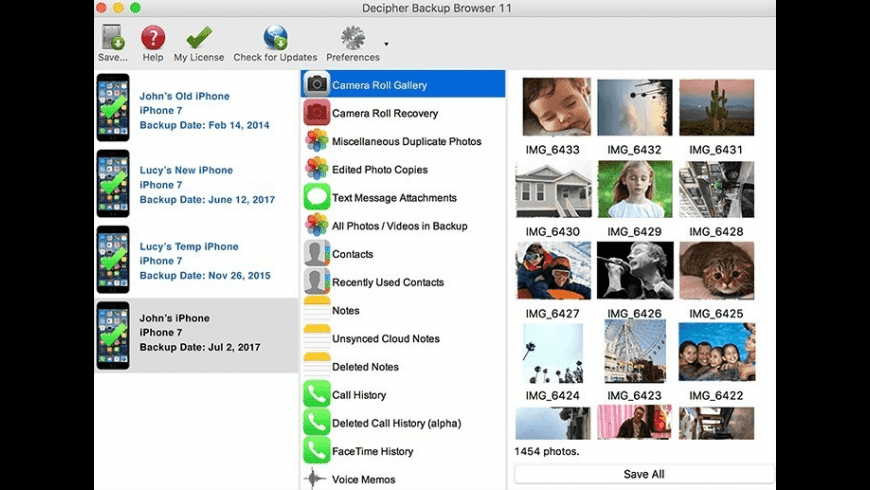 Decipher Backup Browser preview