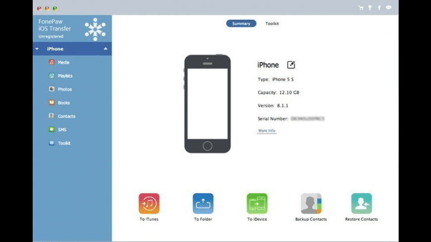 FonePaw iOS Transfer preview