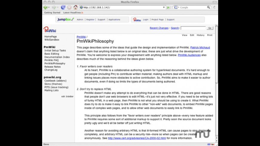 JumpBox for the PmWiki Wiki Software preview