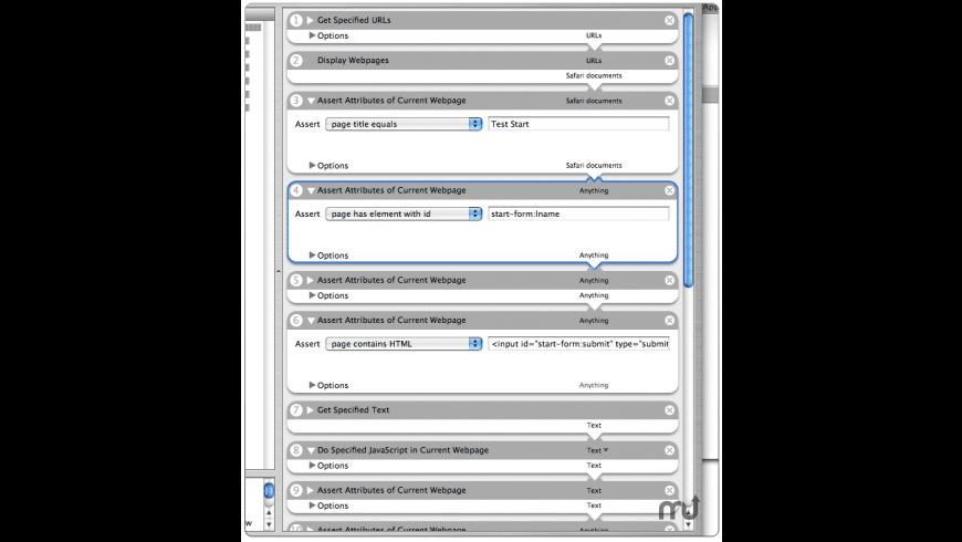 OttoMate Web Test Automator Actions preview