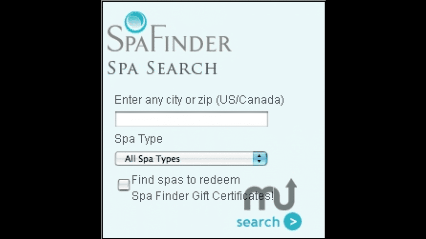 Spa Finder Widget preview