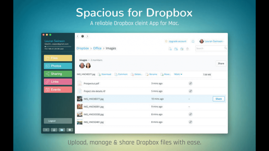 Spacious for Dropbox preview