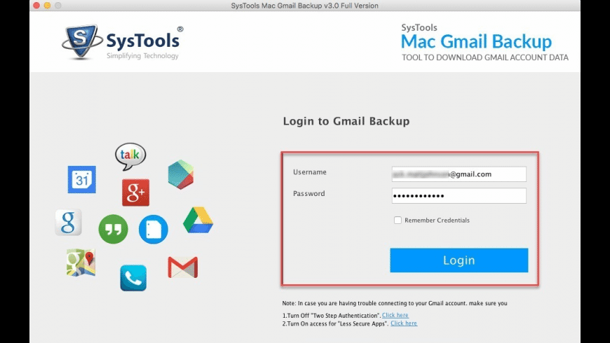 SysTools Gmail Backup preview