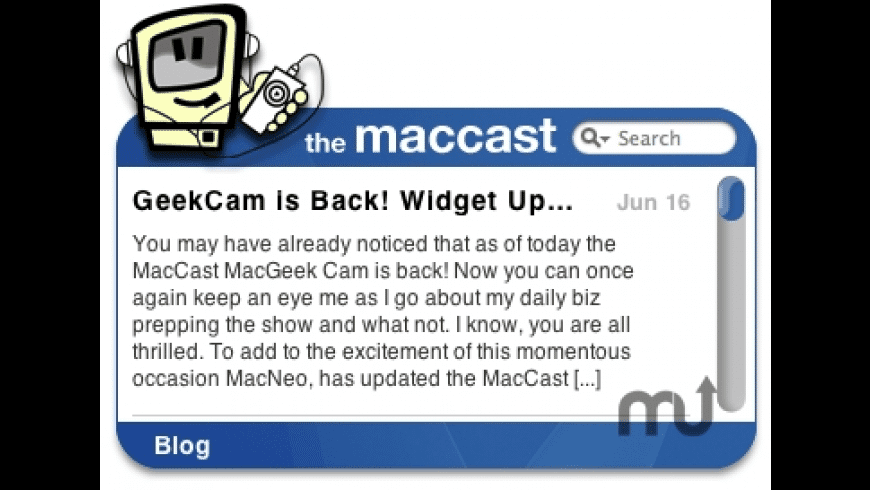 The maccast RSS Widget preview