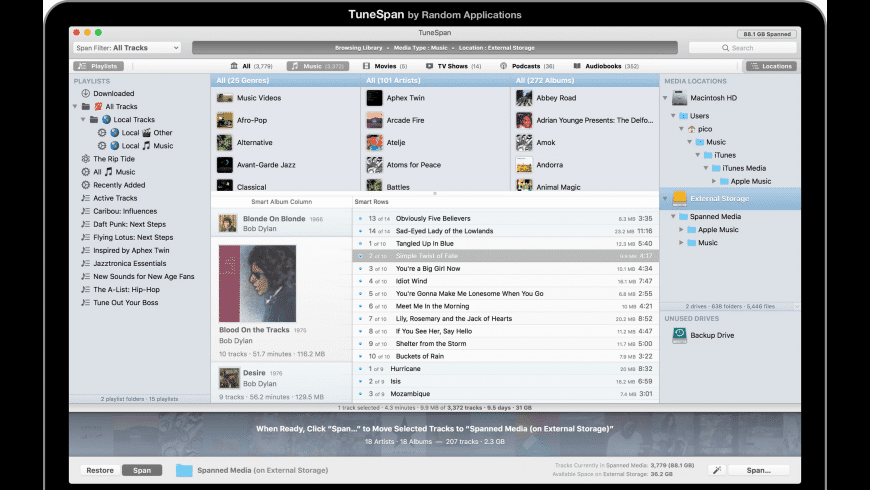 TuneSpan for iTunes preview