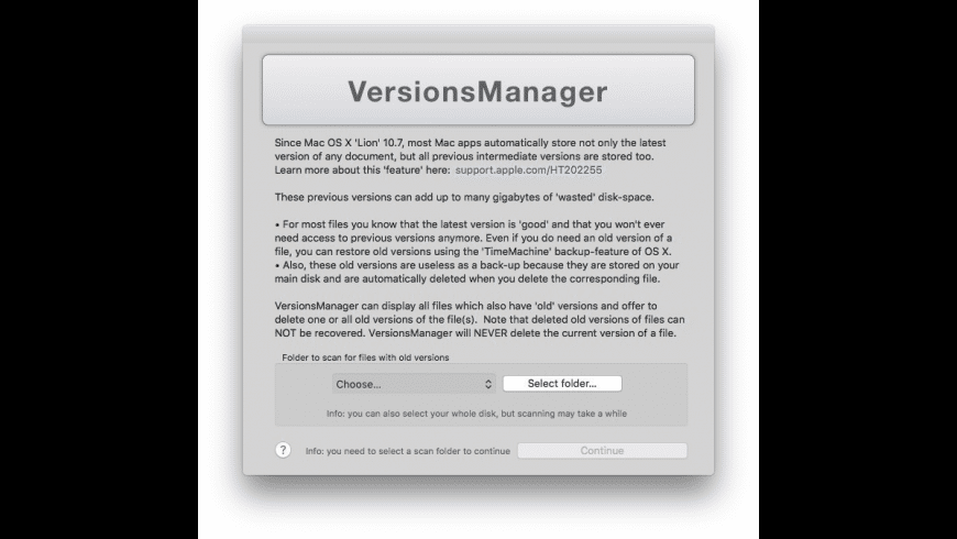 VersionsManager preview
